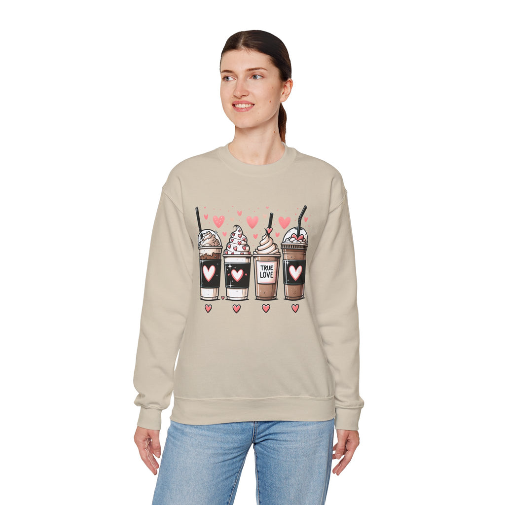True Love Coffee Lovers Sweatshirt, Coffee Lovers Unisex Heavy Blend™ Crewneck Sweatshirt