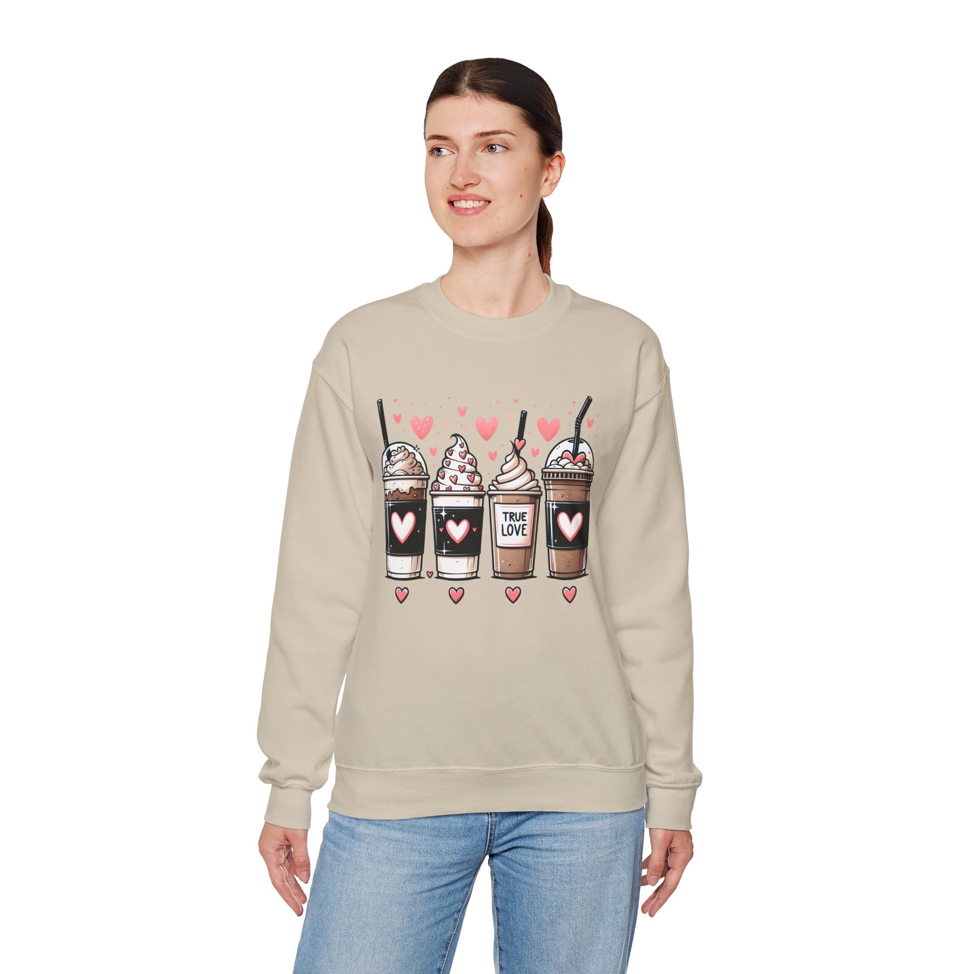 True Love Coffee Lovers Sweatshirt, Coffee Lovers Unisex Heavy Blend™ Crewneck Sweatshirt