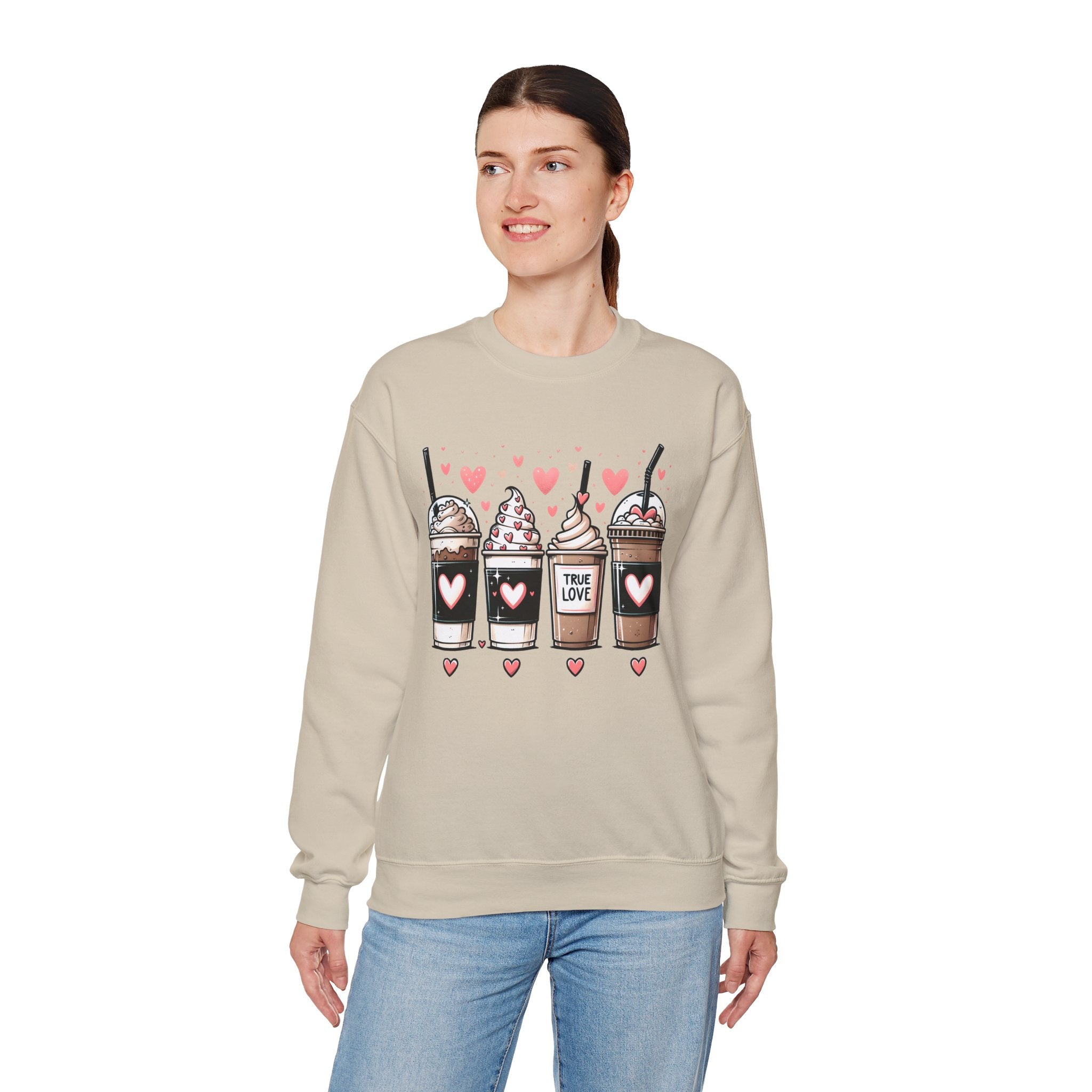 True Love Coffee Lovers Sweatshirt, Coffee Lovers Unisex Heavy Blend™ Crewneck Sweatshirt