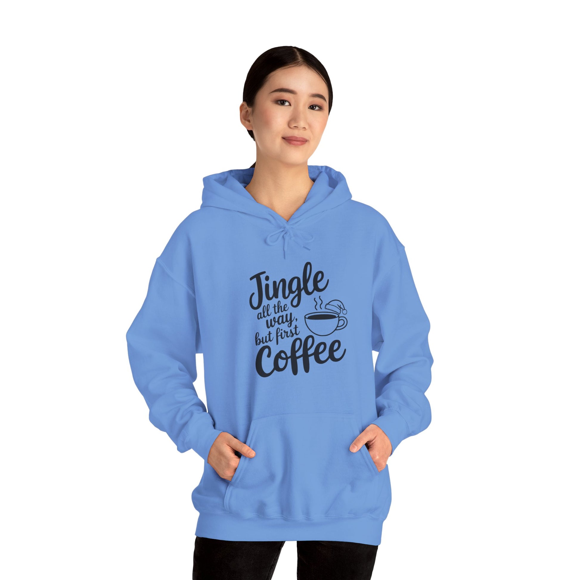 Jingle All the Way Coffee Hoodie, Gift for Coffee Lovers, Xmas Celebration Outfit