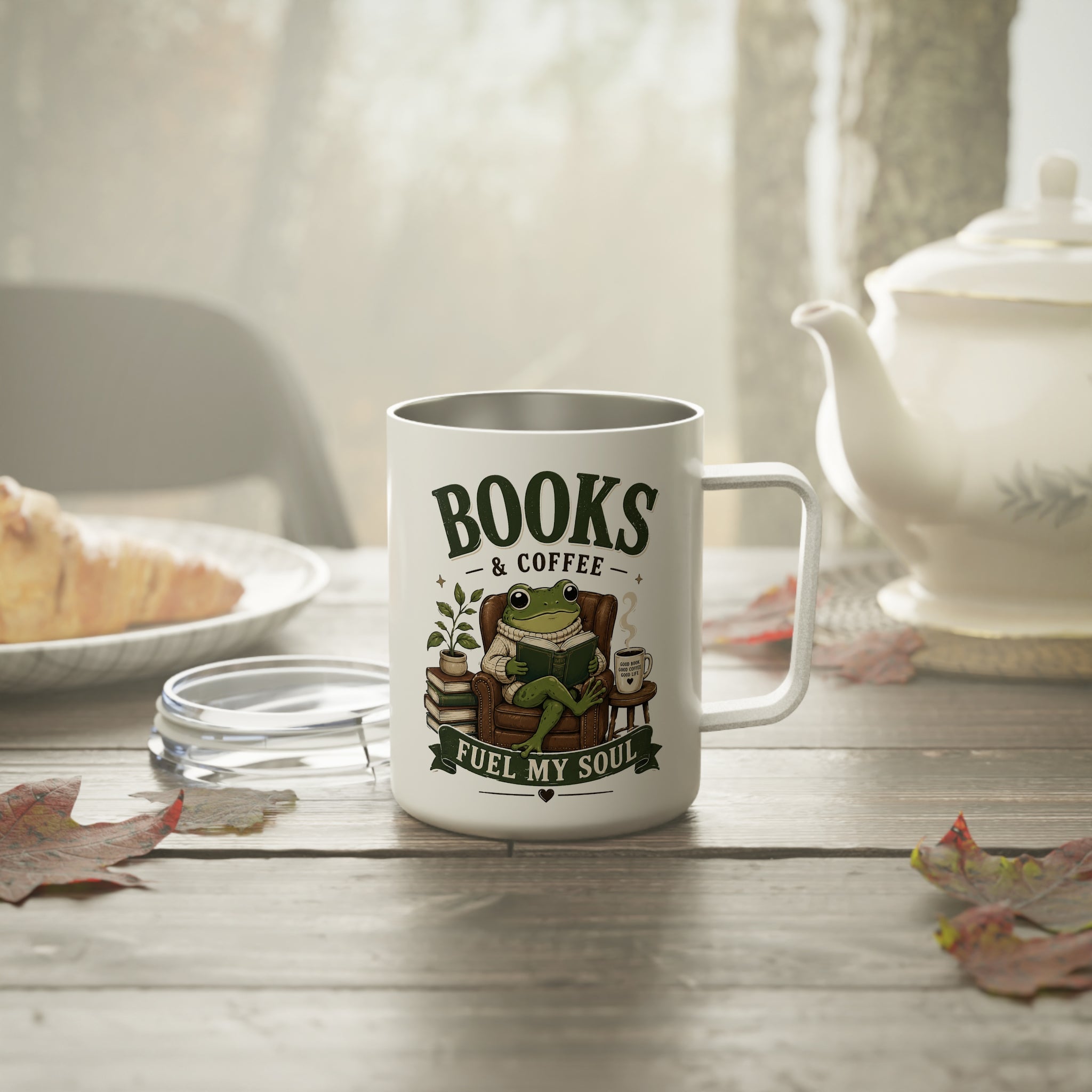 Books and Coffee fuel my soul Insulated Coffee Mug, Coffee and books travel mug, teacher appreciation coffee tumbler