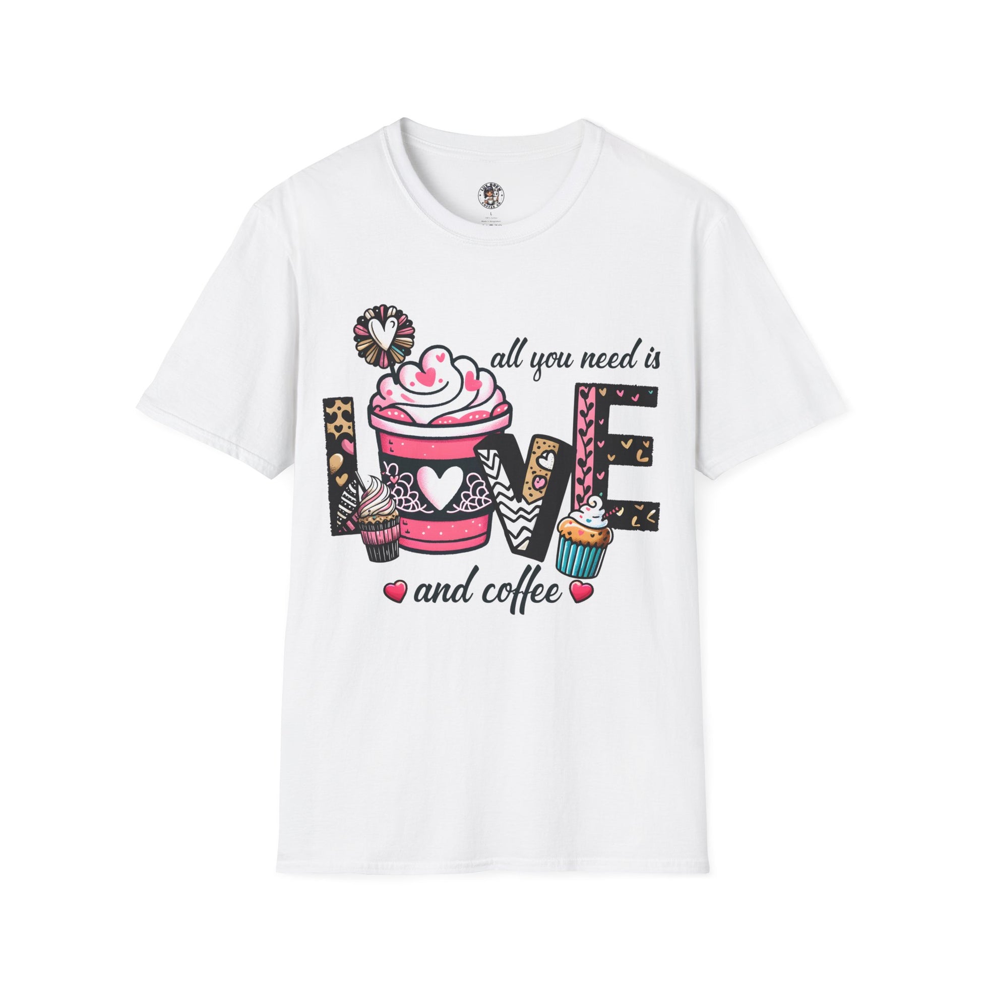 All you need is Love and Coffee T-Shirt, Coffee Lovers Unisex Softstyle T-Shirt, Coffee Lovers T-Shirt