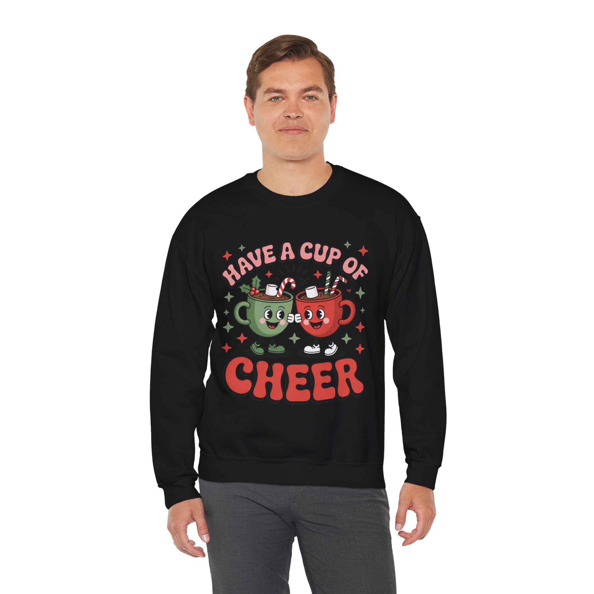 Holiday Cheer Crewneck Sweatshirt, Cozy Christmas Gift, Unisex Sweatshirt, Funny Holiday Apparel, Winter Warmth, Festive Outfits