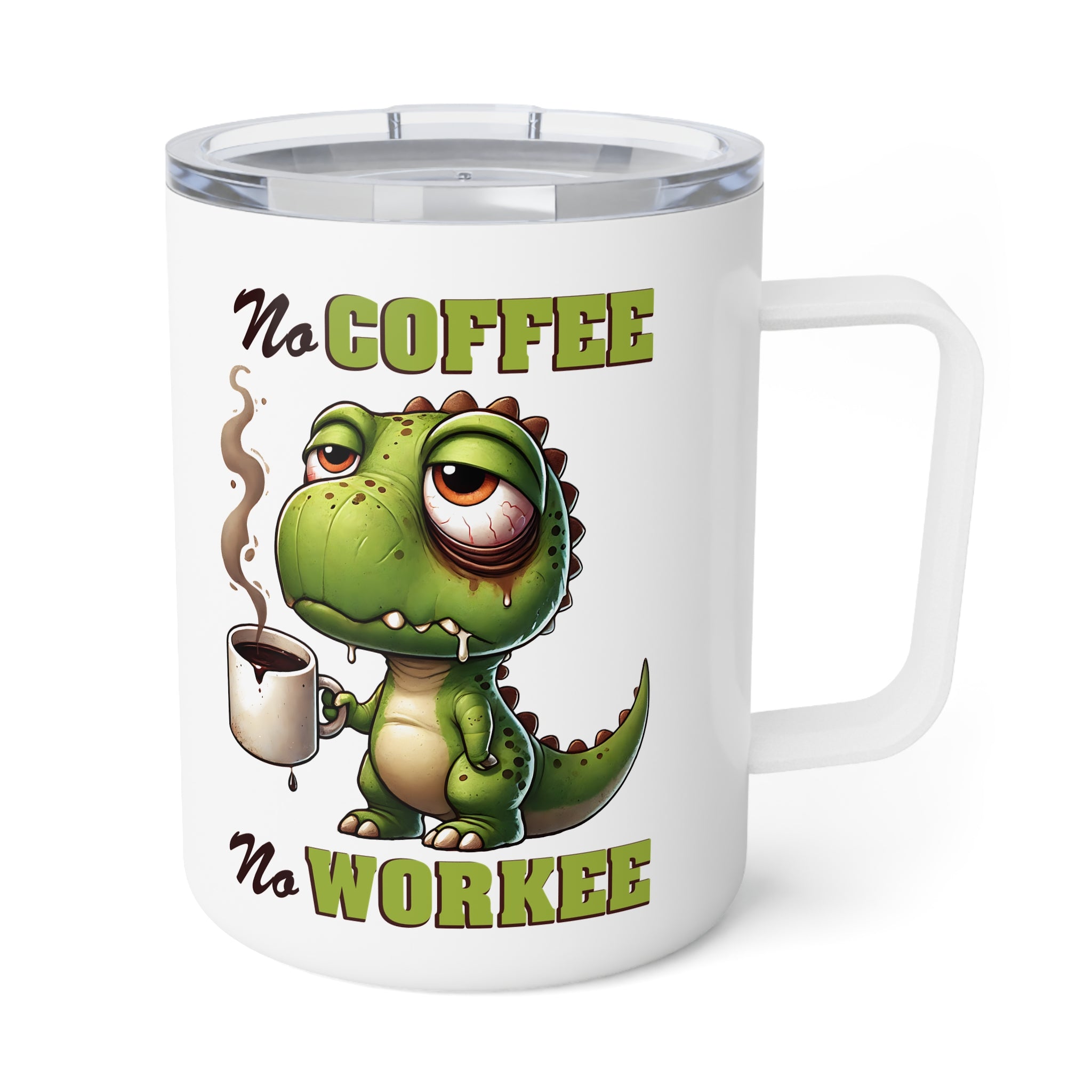 Sarcastic Travel Coffee Mug, No Coffee No Workee Insulated Travel Mug, Sarcastic Quote Cup, Caffeine Lover Gift, Coffee Mug