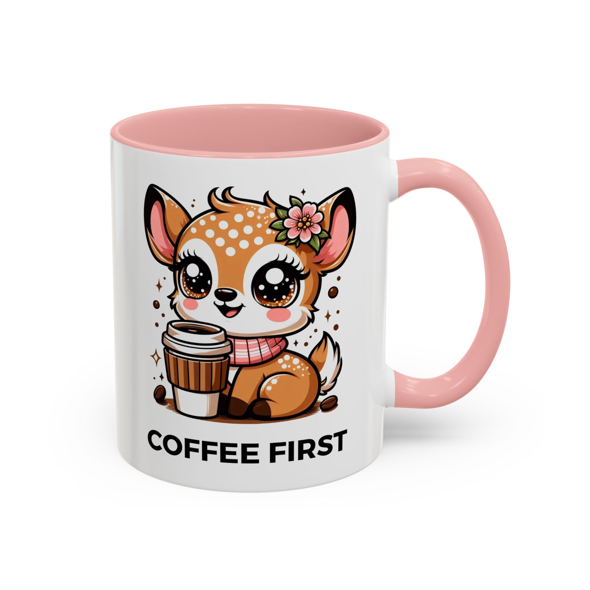 Cute Coffee Mug, Coffee First, Animal Lover Gift, Kawaii Mug, Adorable Animal Coffee Cup