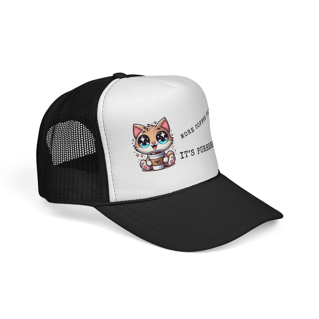 Cute Cat Coffee Trucker Cap - Perfect for Pet Lovers, Outdoor Adventures, Summer Days, Gift for Cat Owners, Stylish Headwear