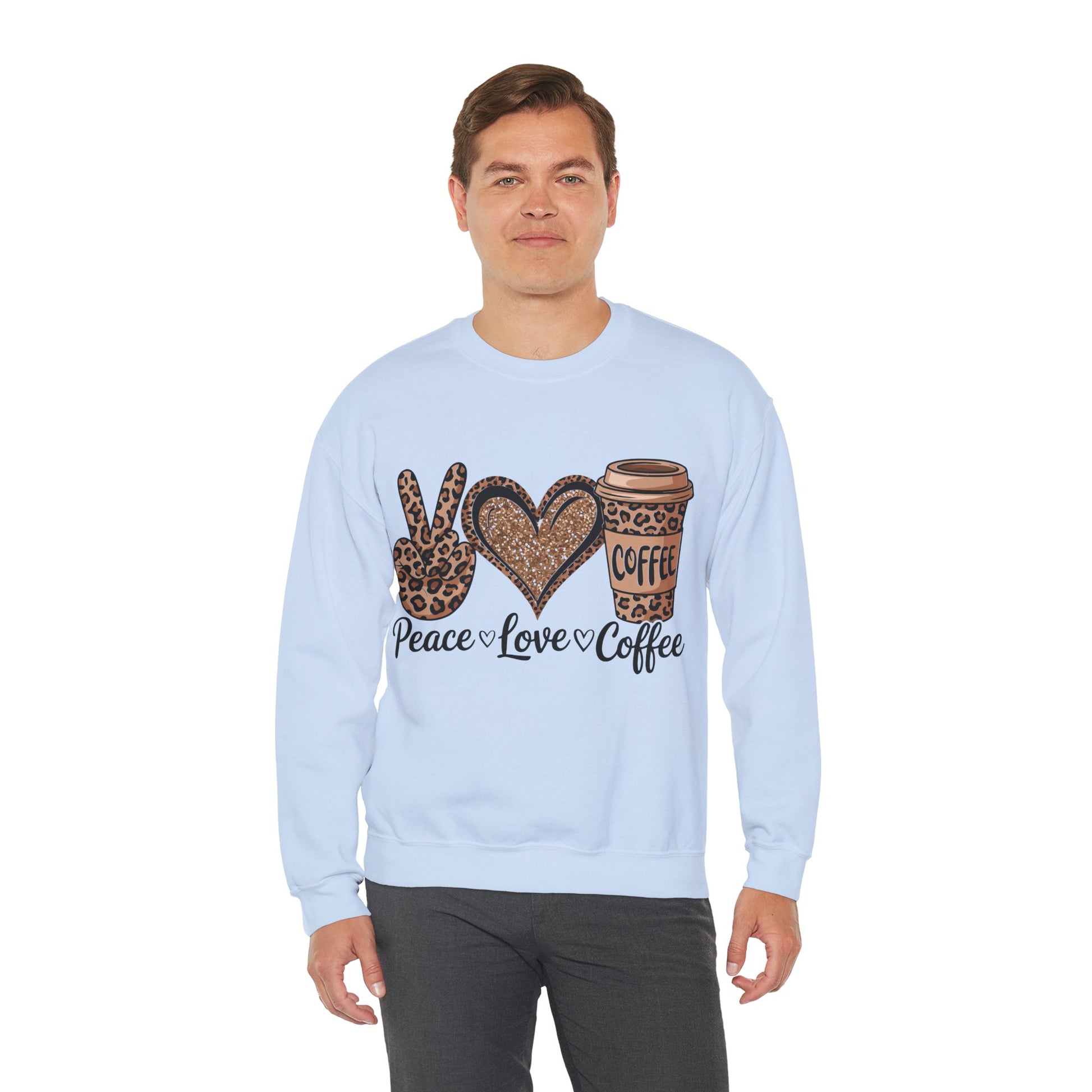 Peace Love Coffee Graphic Sweatshirt, Gift for Coffee Lovers