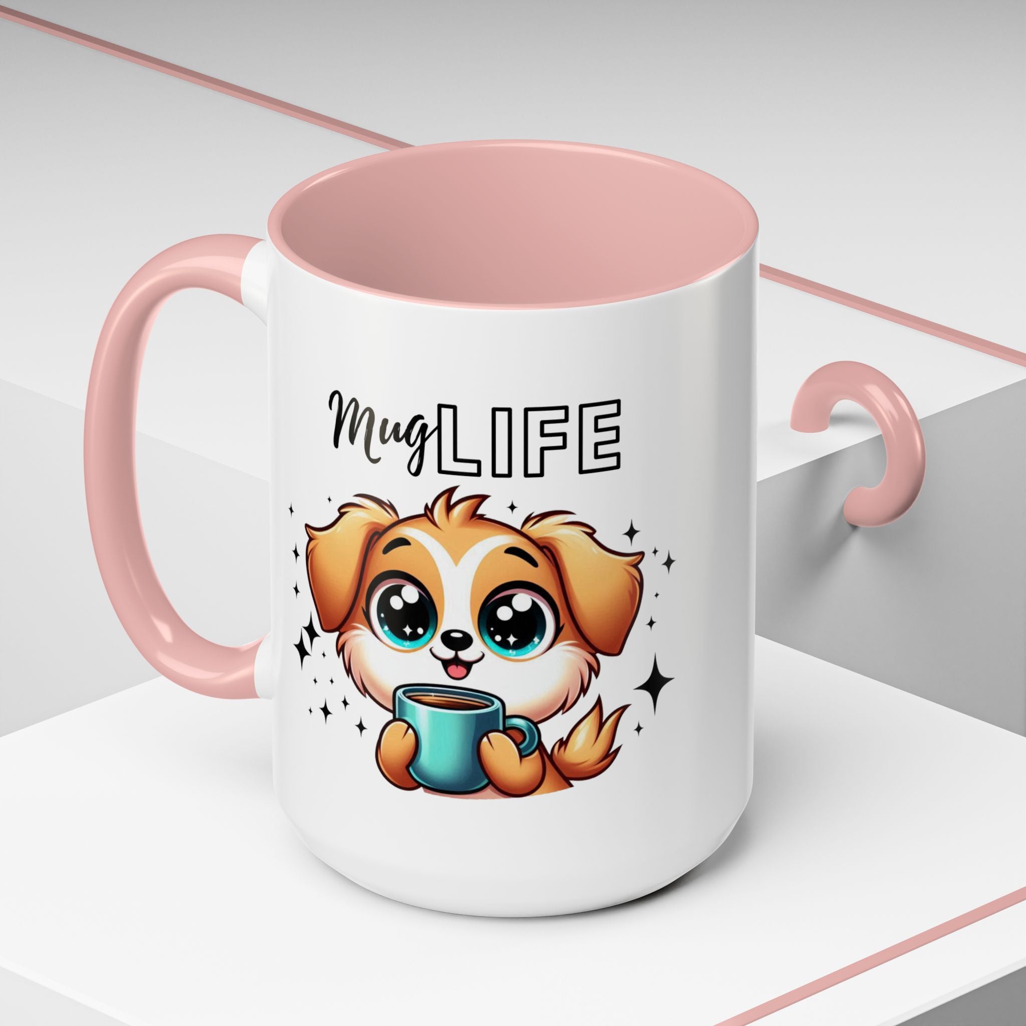 Mug with Cute Dog Design, Perfect Gift for Dog Lovers, Coffee Lovers, Birthday, Home Decor, Mug Life Inspiration