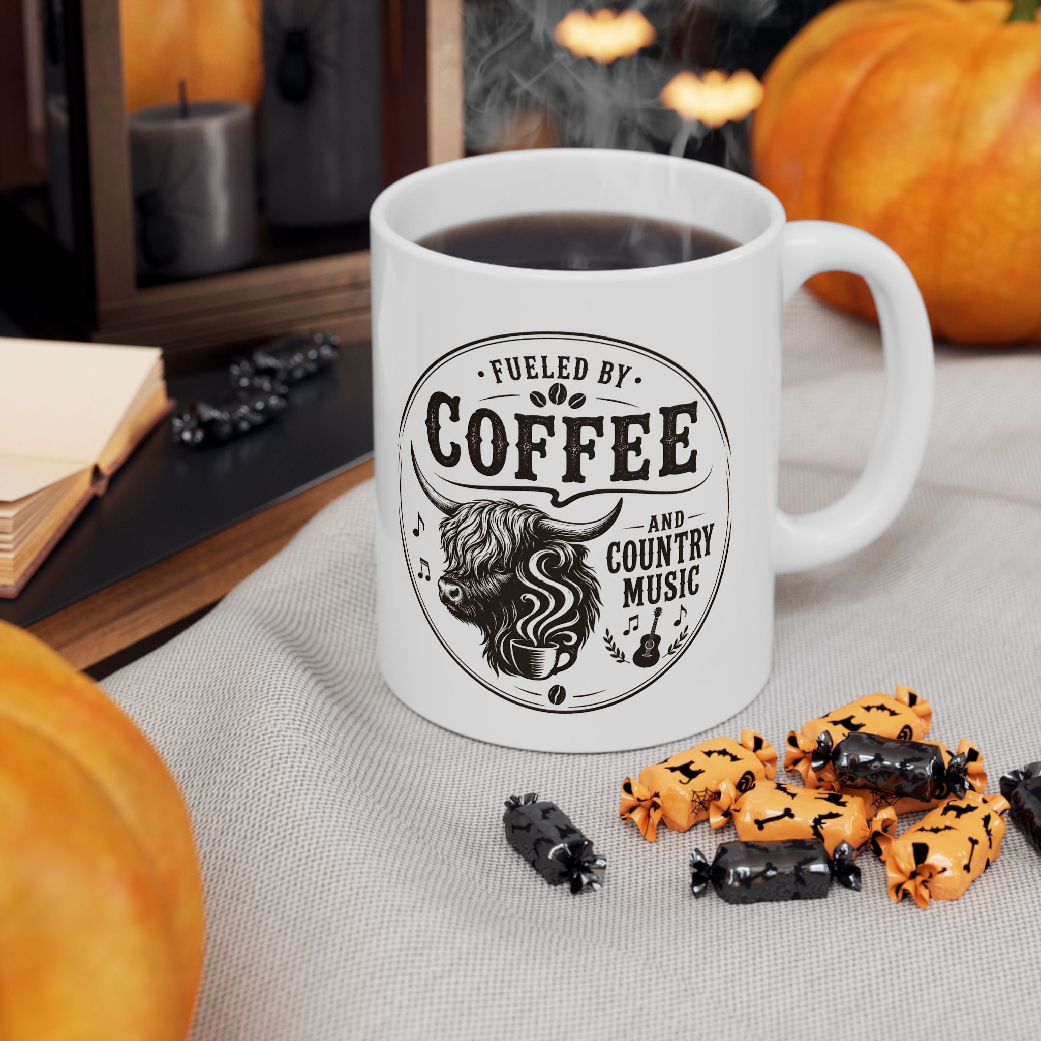 Fueled by Coffee and Country Music Ceramic Mug size 11oz