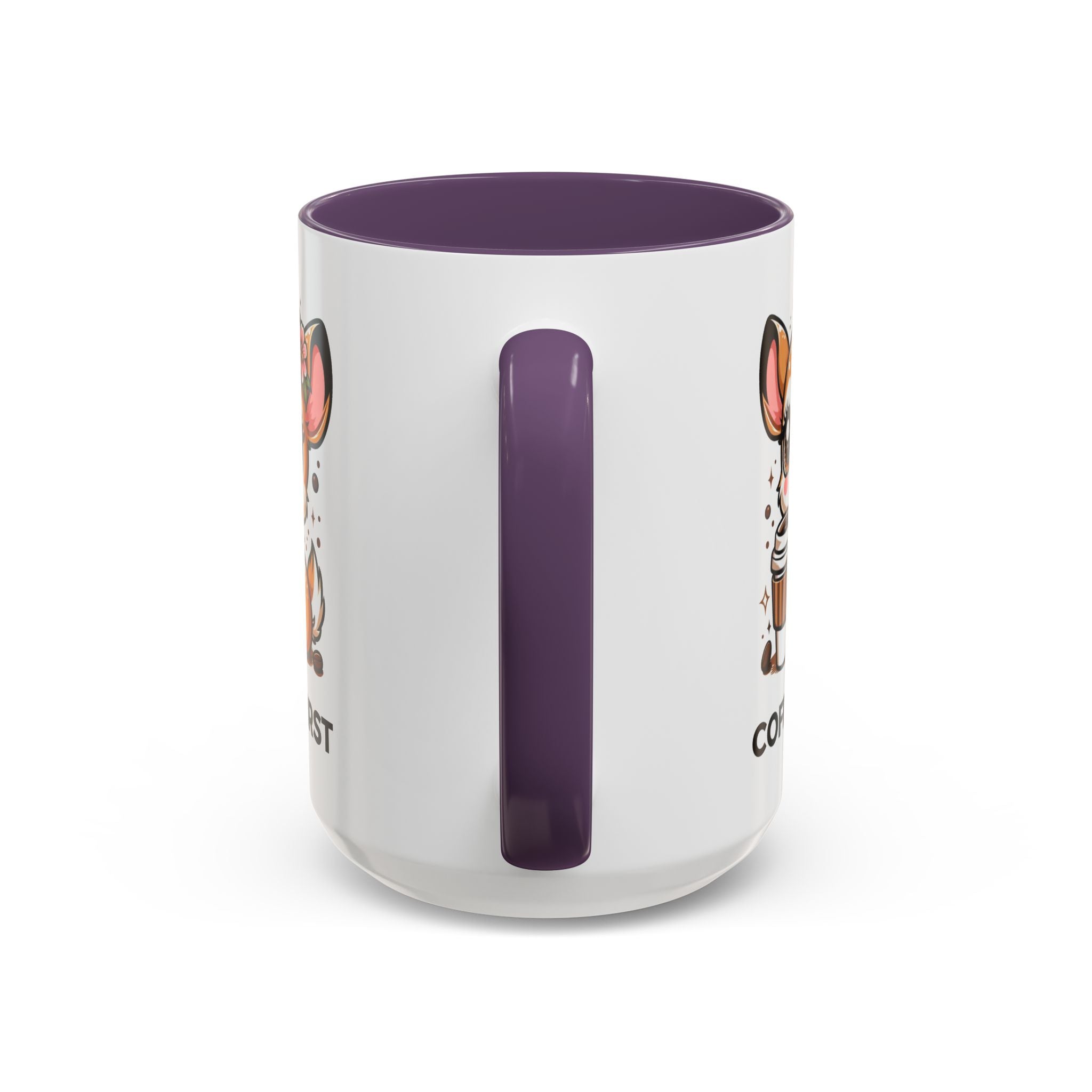 Cute Coffee Mug, Coffee First, Animal Lover Gift, Kawaii Mug, Adorable Animal Coffee Cup