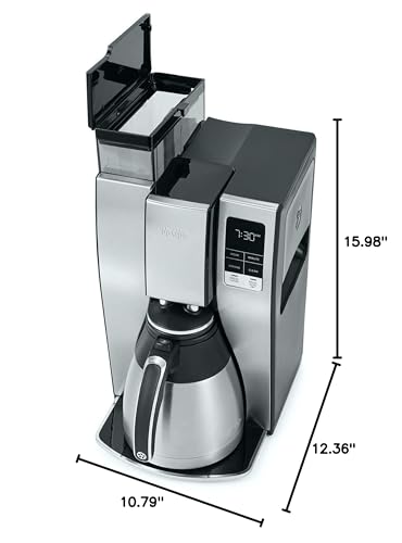 Mr. Coffee 10-Cup Programmable Coffee Maker, Insulated Thermal Carafe, Brew Strength Selection, Brew Now or Later, Stainless Steel