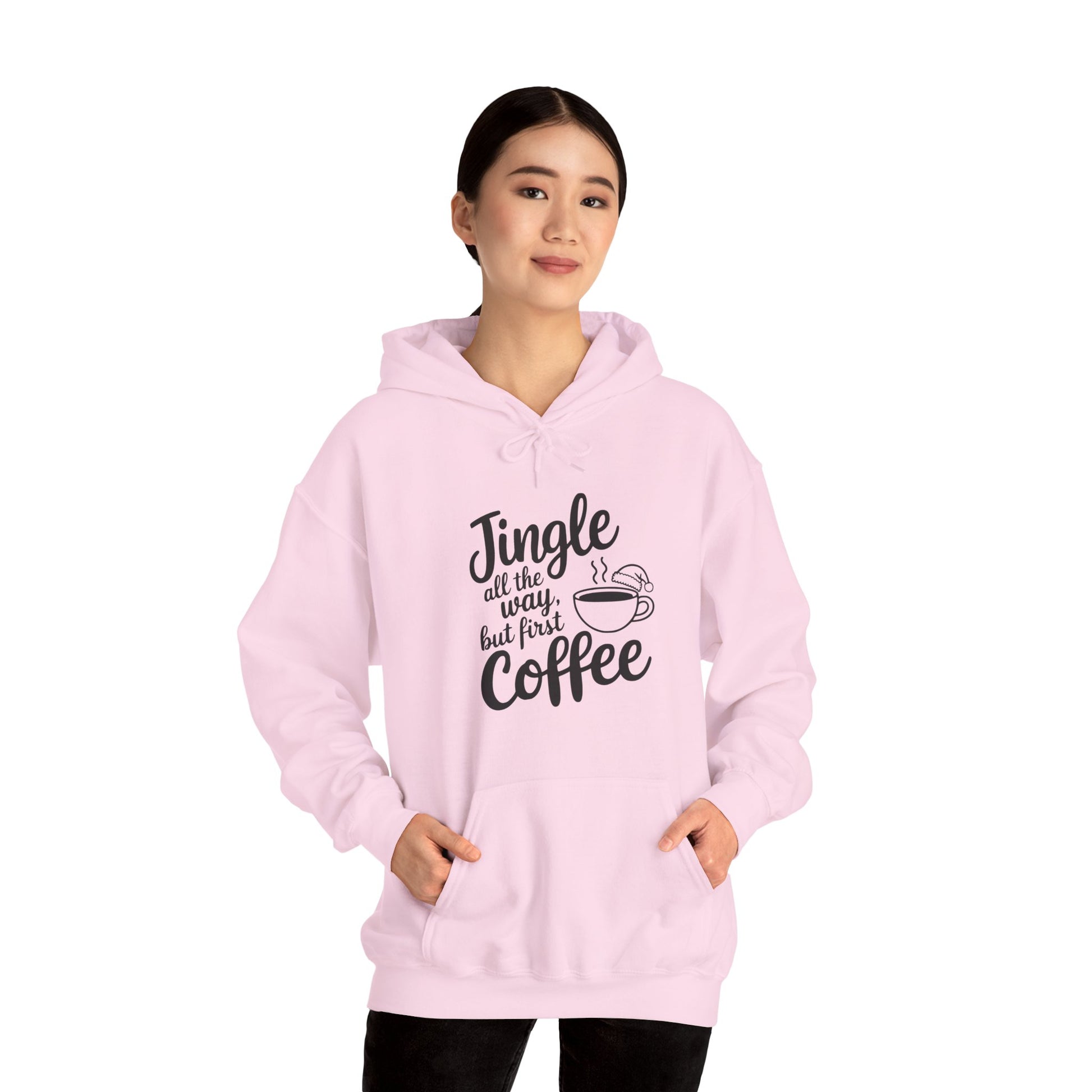 Jingle All the Way Coffee Hoodie, Gift for Coffee Lovers, Xmas Celebration Outfit