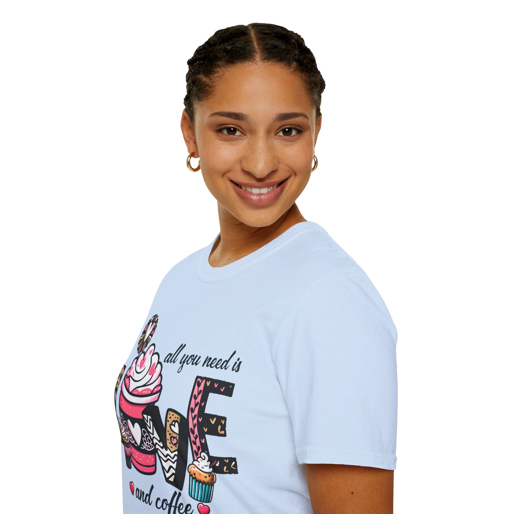 All you need is Love and Coffee T-Shirt, Coffee Lovers Unisex Softstyle T-Shirt, Coffee Lovers T-Shirt