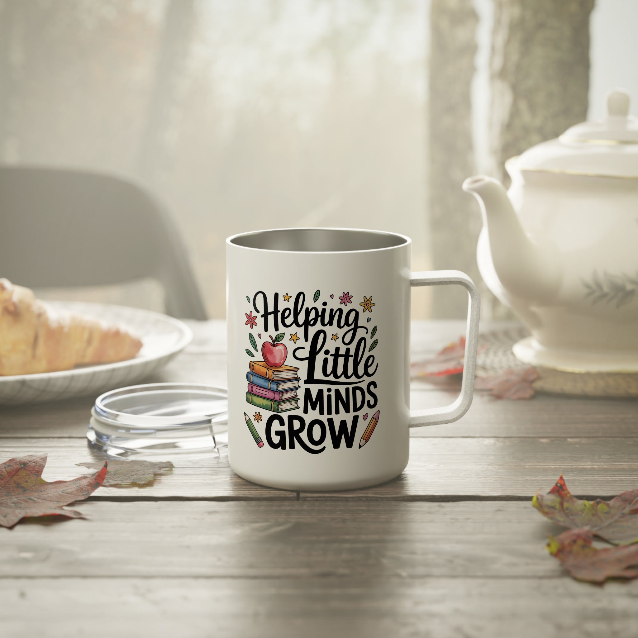 Helping Little Minds Grow Insulated Coffee Mug, 10oz, Travel Coffee Mug