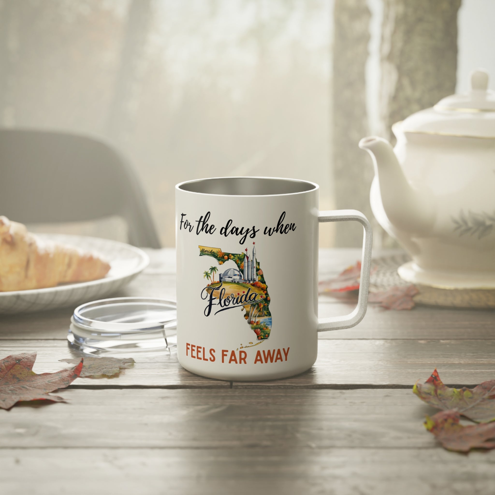Florida feels far away Insulated Coffee Mug, Missing Florida Coffee tumbler, Homesick Mug