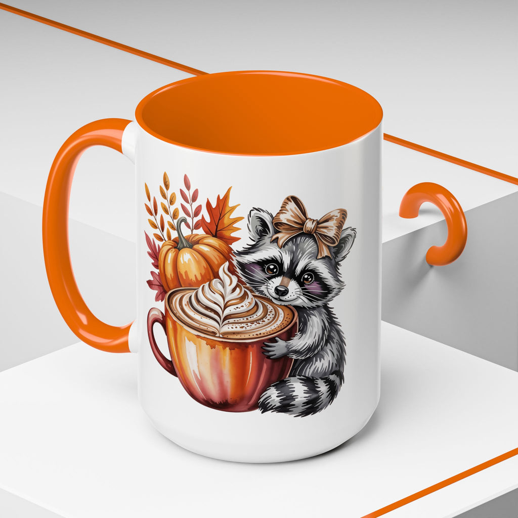 Fall-Themed Raccoon Coffee Mug, Adorable Animal Mug, Perfect for Autumn, Gift for Coffee Lovers, Seasonal Home Decor, Cozy Beverage Mug
