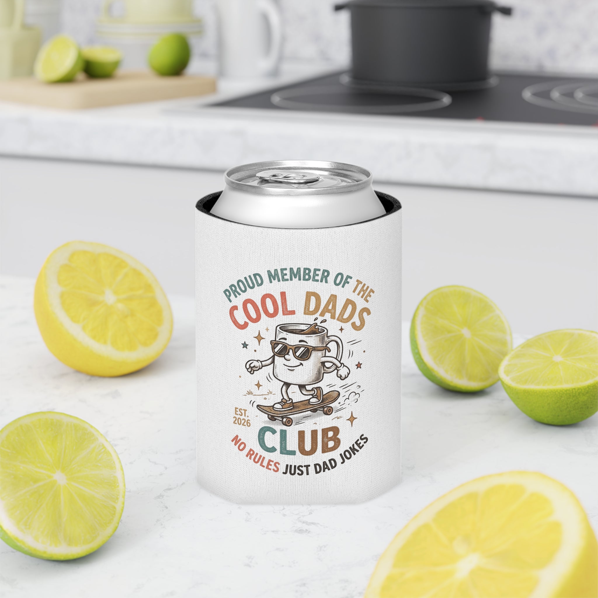 Proud Member of the Cool Dads Club No Rules just Dad Jokes Can Cooler, Insulated Holder for Dads, Father's Day