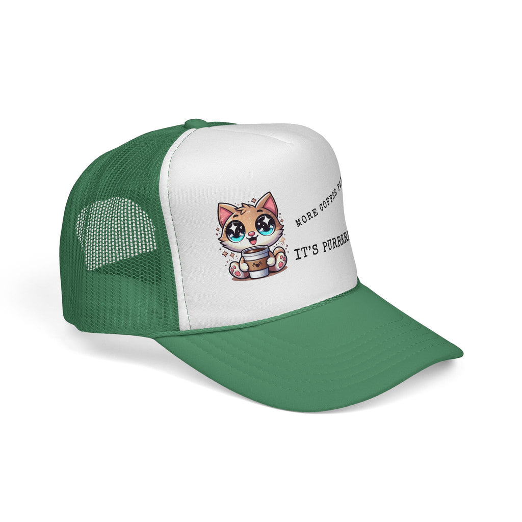 Cute Cat Coffee Trucker Cap - Perfect for Pet Lovers, Outdoor Adventures, Summer Days, Gift for Cat Owners, Stylish Headwear