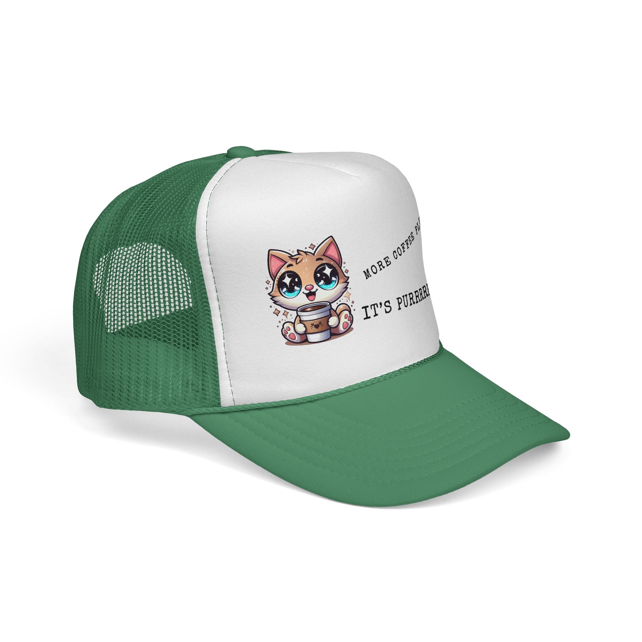 Cute Cat Coffee Trucker Cap - Perfect for Pet Lovers, Outdoor Adventures, Summer Days, Gift for Cat Owners, Stylish Headwear