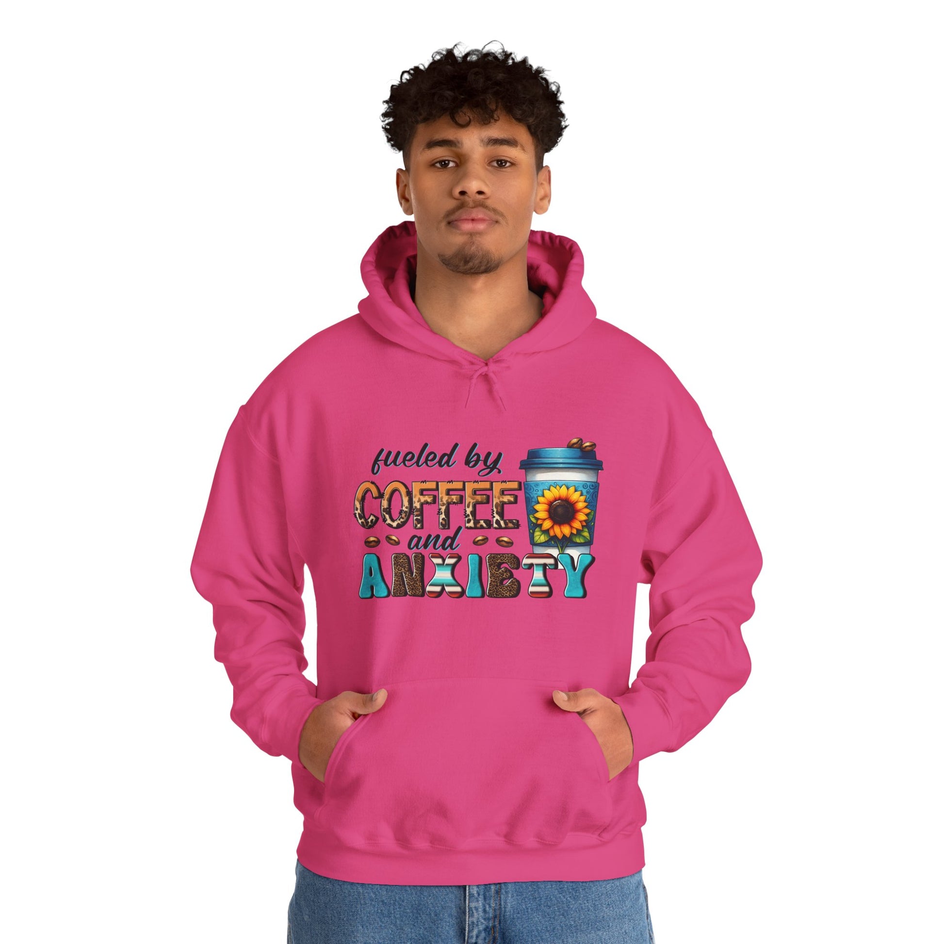 Fueled by Coffee and Anxiety Hoodie, Cozy Unisex Sweatshirt for Coffee Lovers