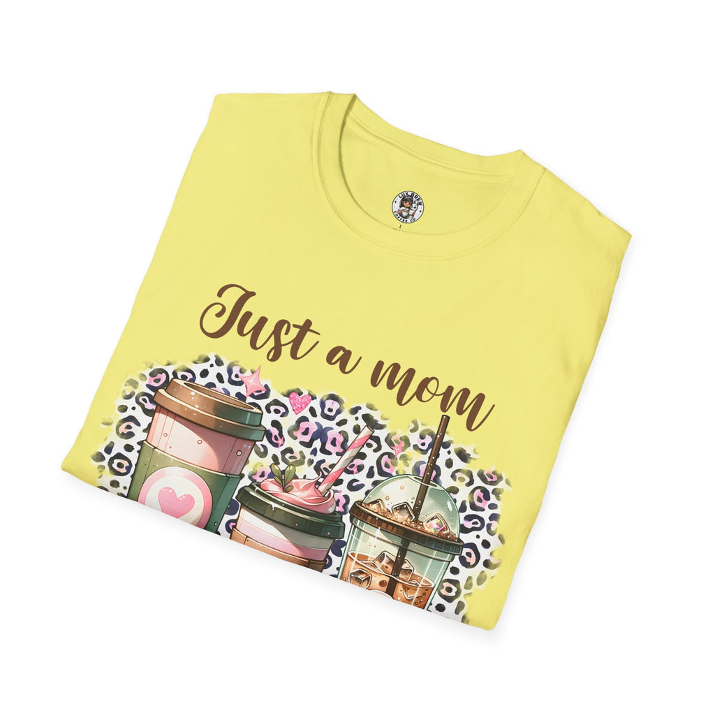 Just a mom who loves iced coffee T-Shirt, Coffee Lovers Softstyle T-Shirt