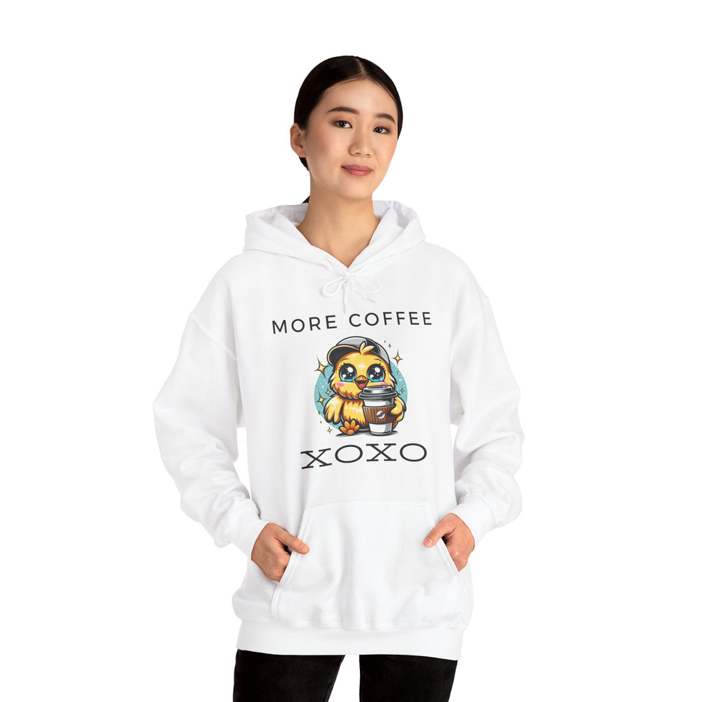 Cozy Coffee Hoodie: More Coffee XOXO, Cute Sweatshirt for Coffee Lovers, Gifts for Friends, Cozy Fashion, Home Comfort Wear