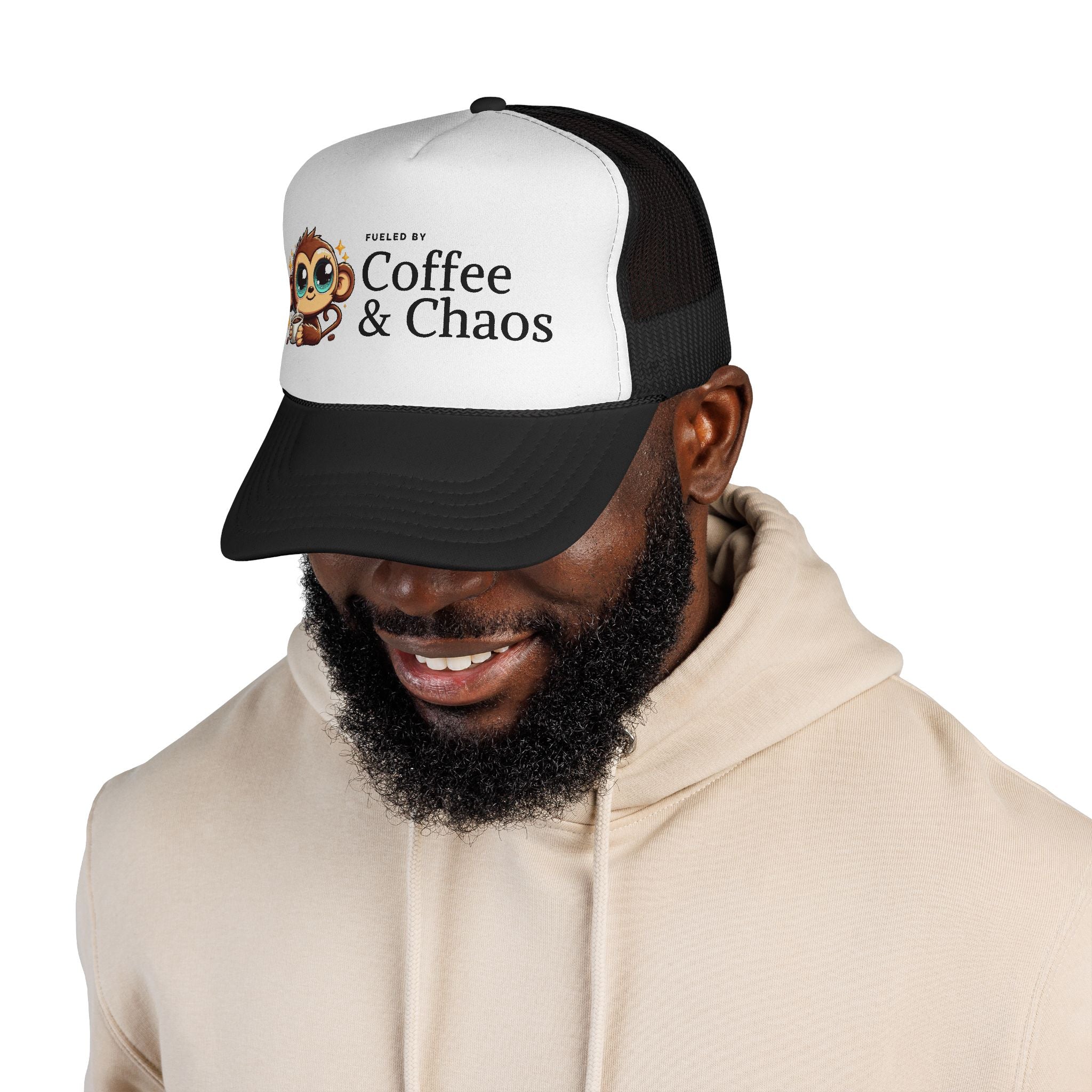 Coffee & Chaos Trucker Cap - Fun & Quirky Hat for Coffee Lovers, Perfect Gift for Birthdays, Holidays, and Everyday Wear