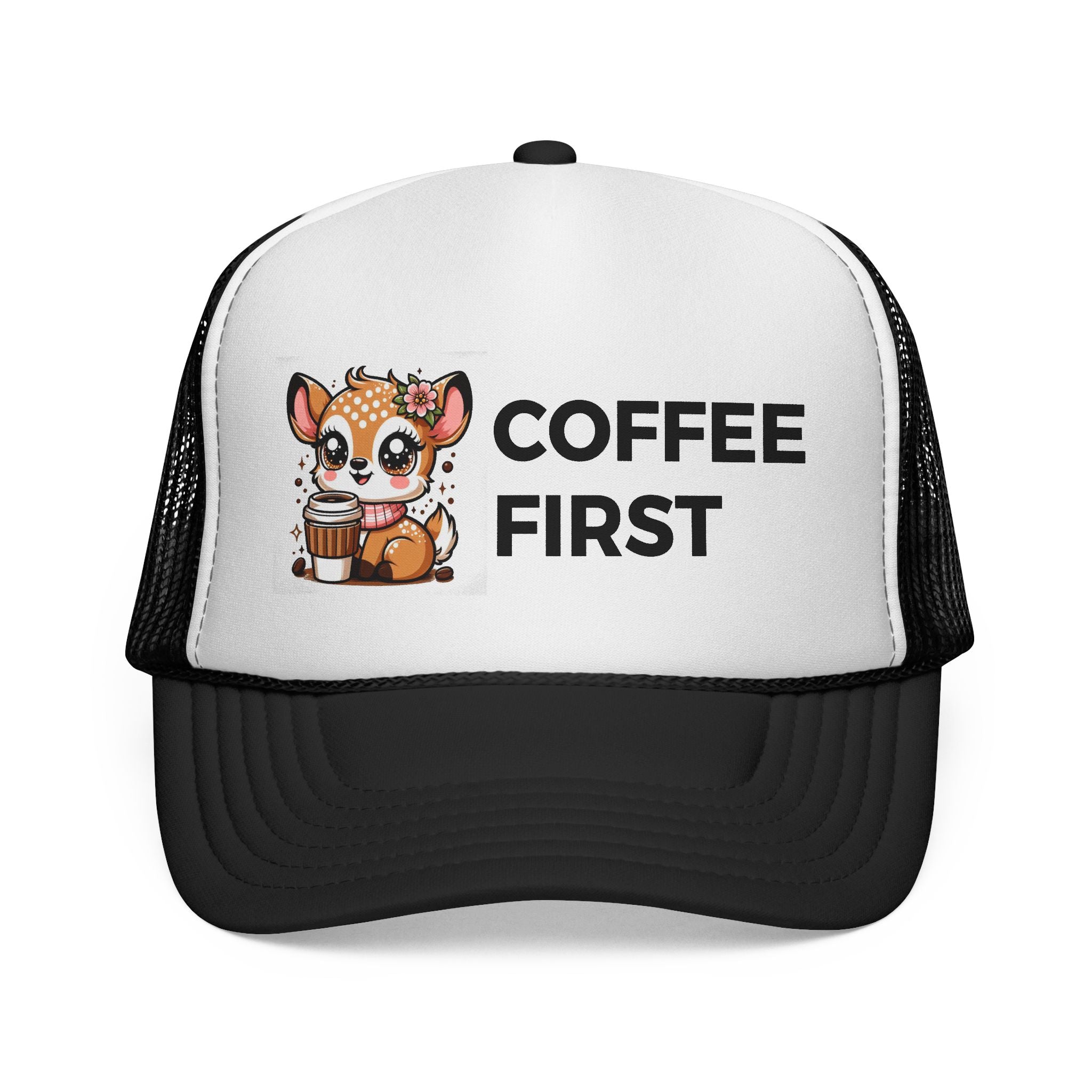 Coffee First Trucker Cap - Cute Animal Hat for Coffee Lovers, Adjustable Sun Hat, Gift for Baristas, Everyday Casual Wear, Fun [...]