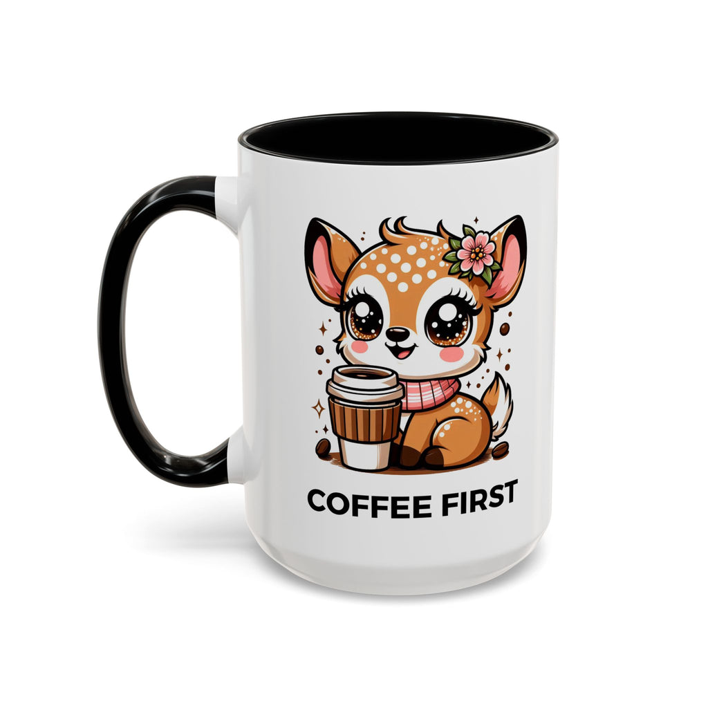 Cute Coffee Mug, Coffee First, Animal Lover Gift, Kawaii Mug, Adorable Animal Coffee Cup