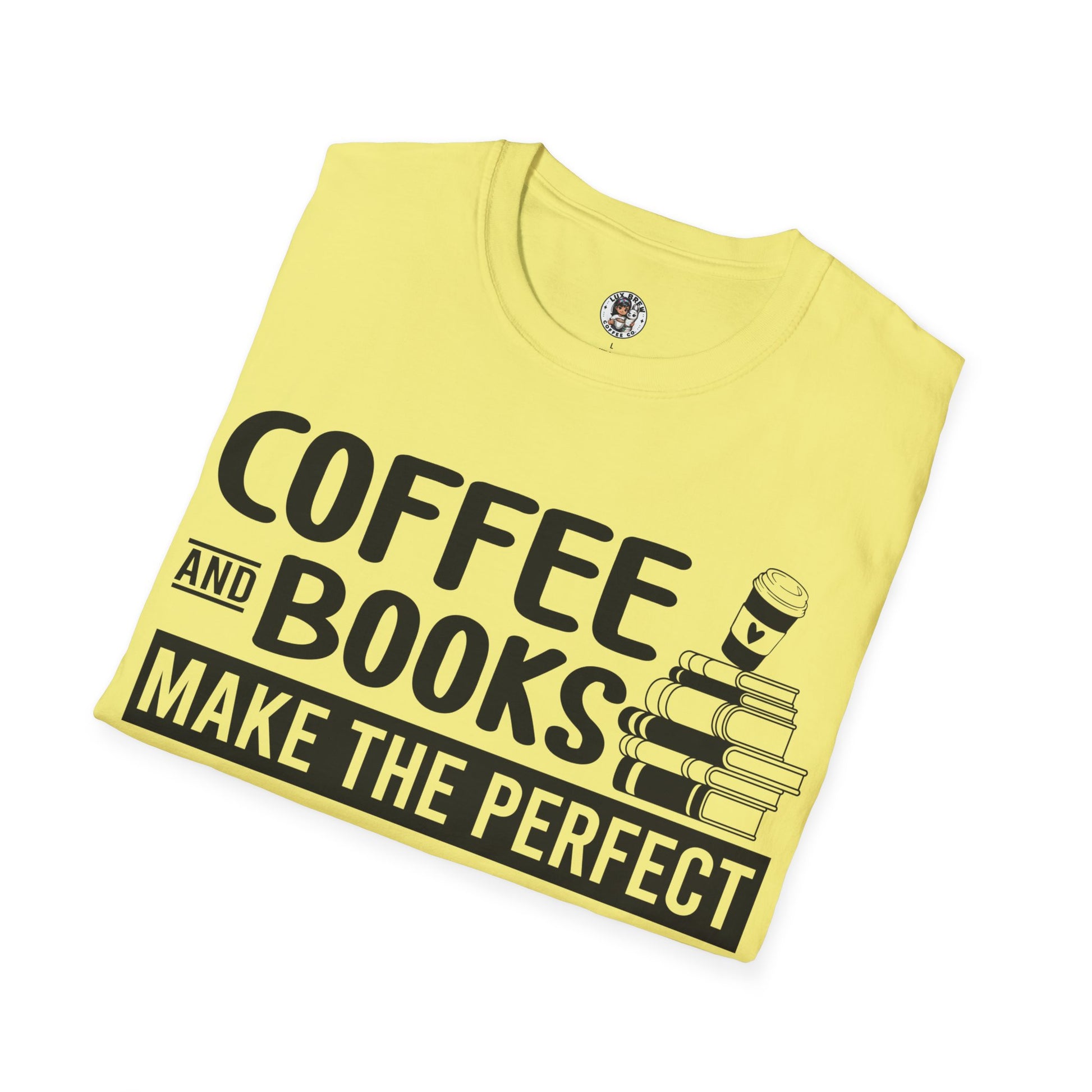 Coffee and books make the perfect blend T-Shirt, Coffee Lovers Unisex Softstyle T-Shirt, Coffee Lovers Shirt