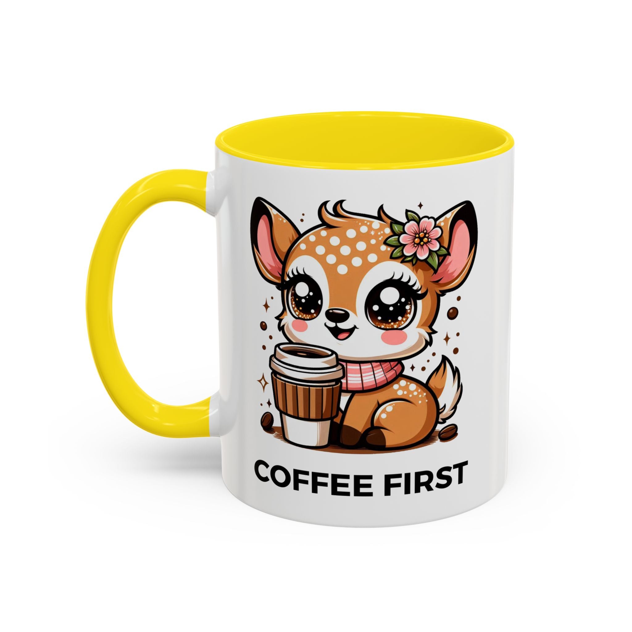 Cute Coffee Mug, Coffee First, Animal Lover Gift, Kawaii Mug, Adorable Animal Coffee Cup