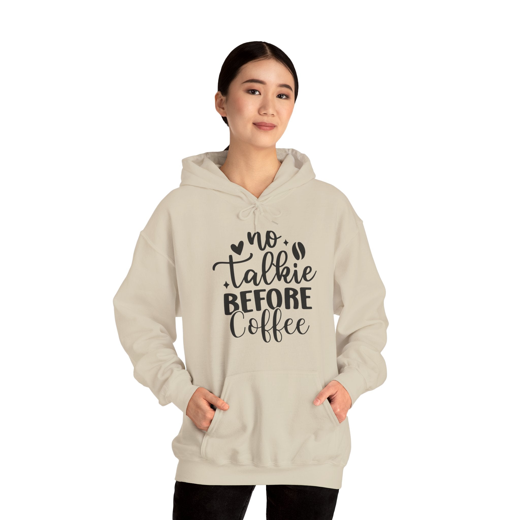 Hoodie - "No Talkie Before Coffee" Cozy Coffee Lover Pullover, Coffee Lovers Unisex Hoodie