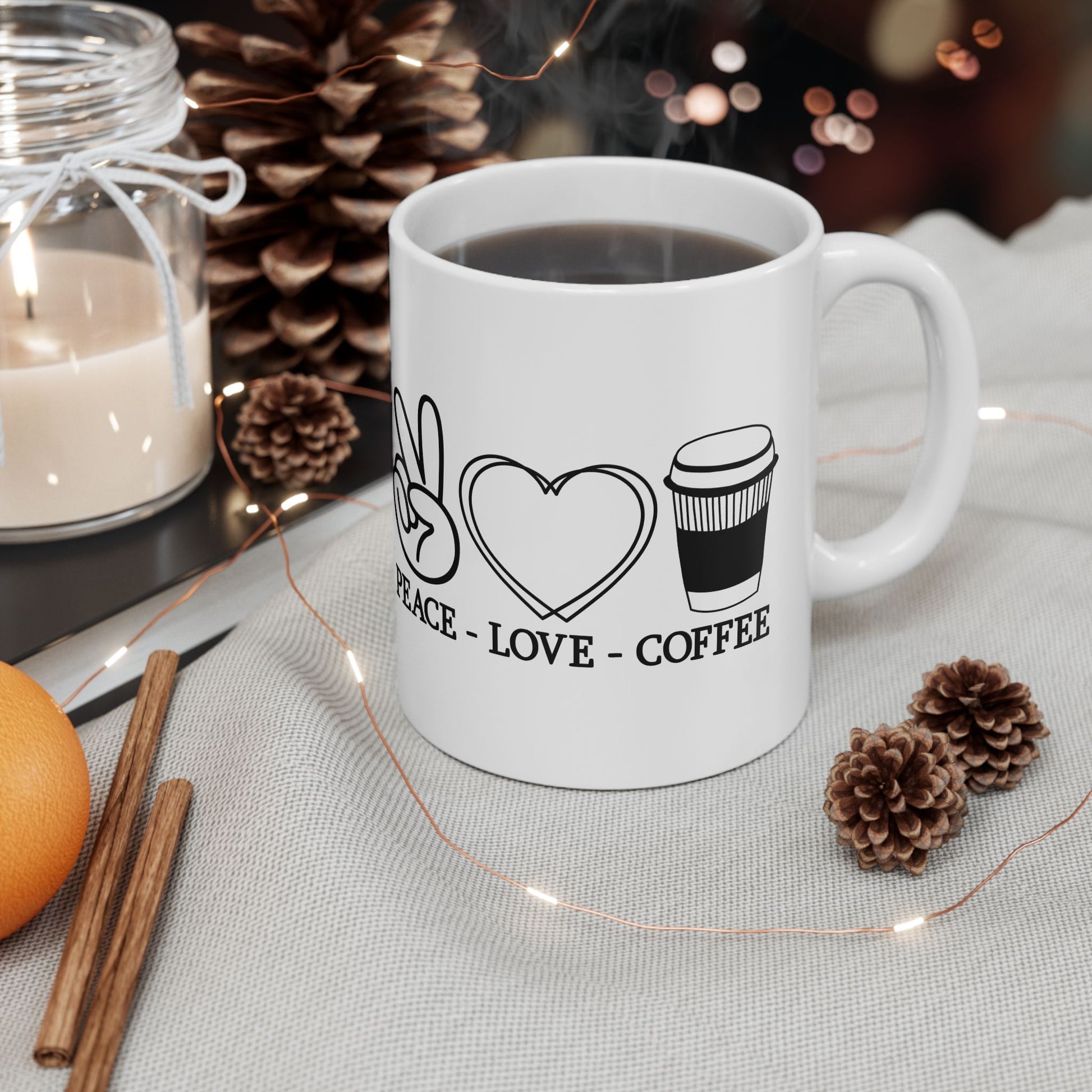 Peace & Love Coffee Mug | 11oz or 15oz | Cute Gift for Coffee Lovers | Unique Kitchenware, Artisan Mug, Inspirational Drinkware, [...]