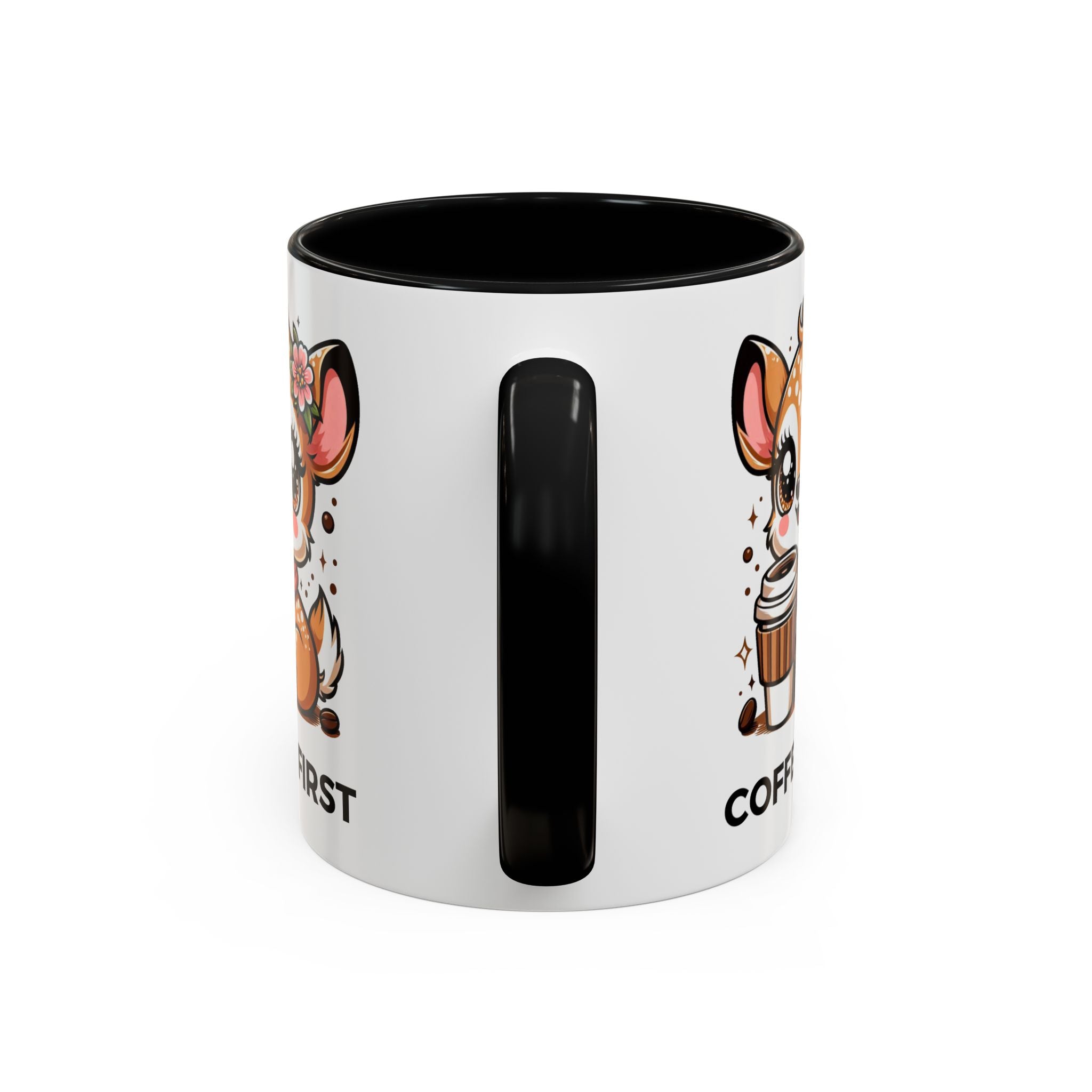 Cute Coffee Mug, Coffee First, Animal Lover Gift, Kawaii Mug, Adorable Animal Coffee Cup