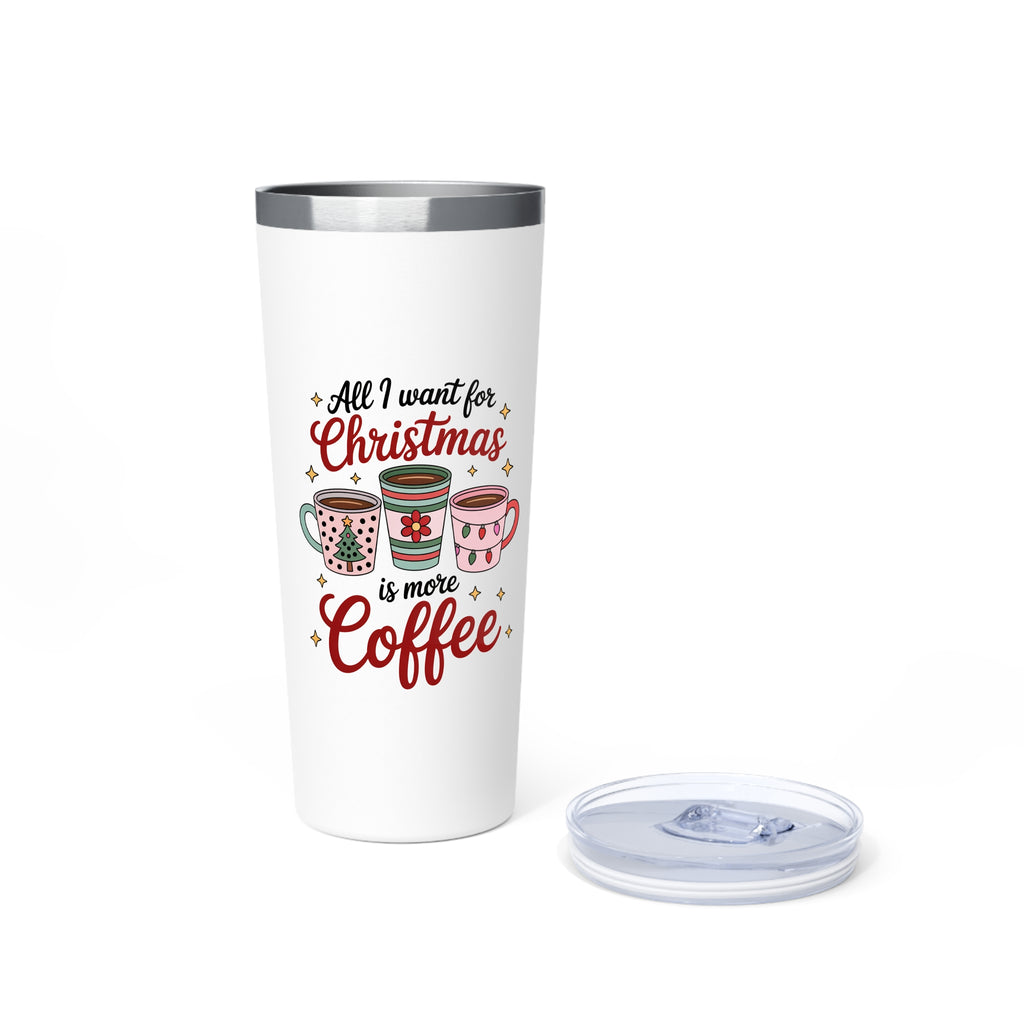 Christmas Coffee Tumbler, Insulated Travel Mug, Holiday Gift for Coffee Lovers, All I Want for Christmas, Festive Drinkware