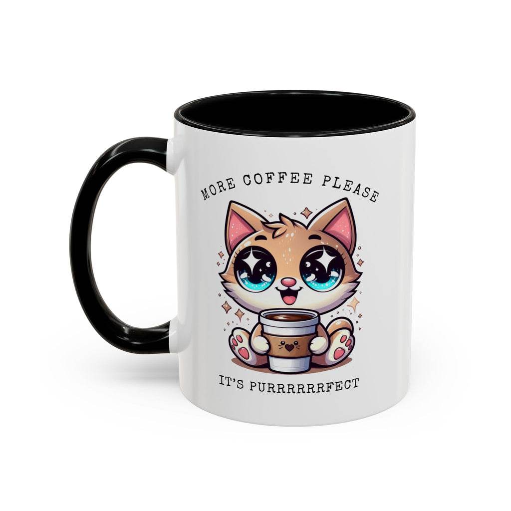 Cute Cat Coffee Mug - More Coffee Please, Adorable Gift for Cat Lovers, Fun Kitchen Decor, Perfect for Birthdays or Holidays