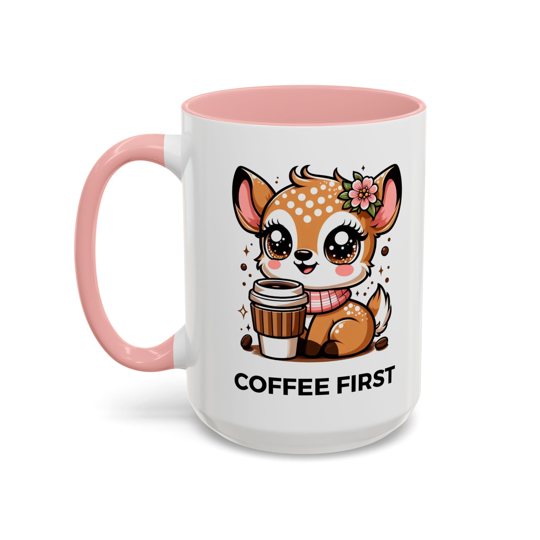 Cute Coffee Mug, Coffee First, Animal Lover Gift, Kawaii Mug, Adorable Animal Coffee Cup
