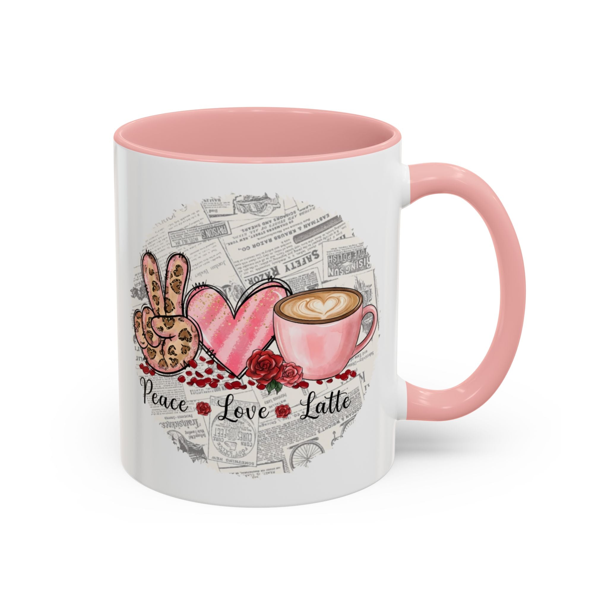 Peace Love Latte Coffee Mug (11, 15oz), Mug for Coffee Lovers, Gift for her for him, Coworker gift ideas, Valentine Coffee Mug, Cute Mug