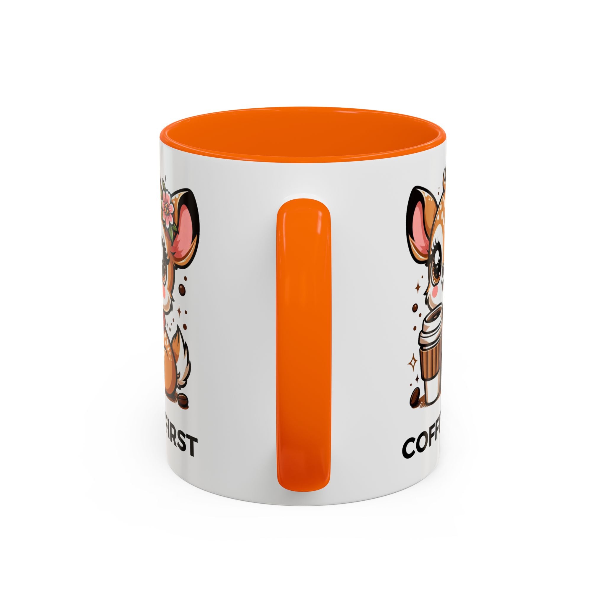 Cute Coffee Mug, Coffee First, Animal Lover Gift, Kawaii Mug, Adorable Animal Coffee Cup