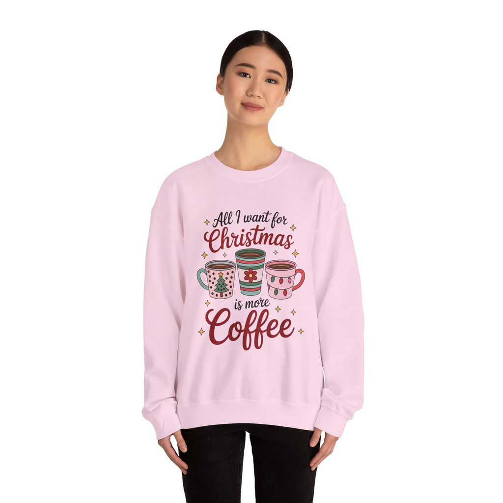 Christmas Coffee Crewneck Sweatshirt, Unisex Holiday Fashion, Cozy Christmas Gift, Cute Sweater for Coffee Lovers, Seasonal Apparel