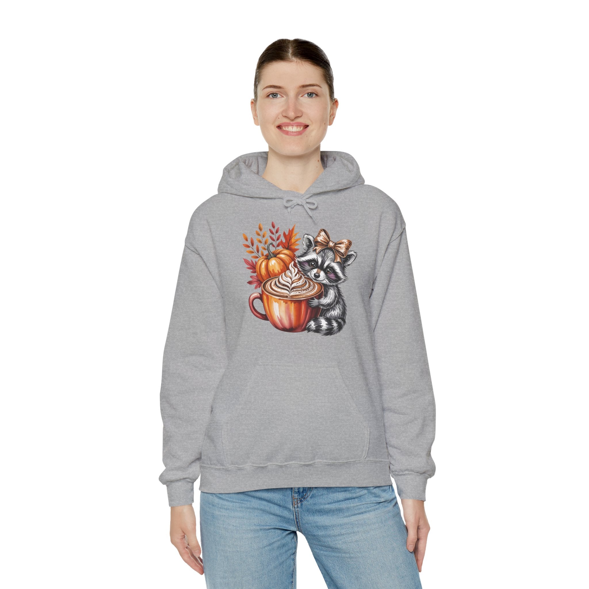 Cozy Raccoon Sweatshirt | Autumn Hoodie, Fall Fashion, Cute Unisex Pullover, Pumpkin Spice Lover Gift, Seasonal Outfit