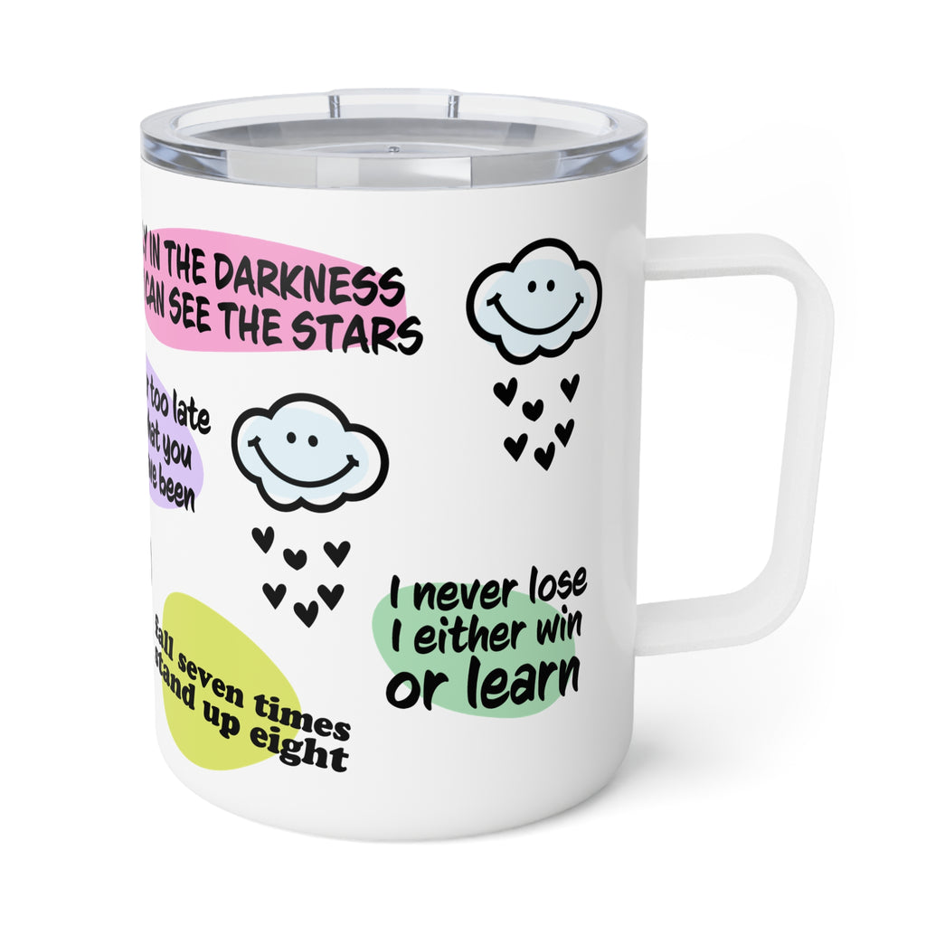 Never Give up Insulated Coffee Mug, Mental Health Awareness Cup