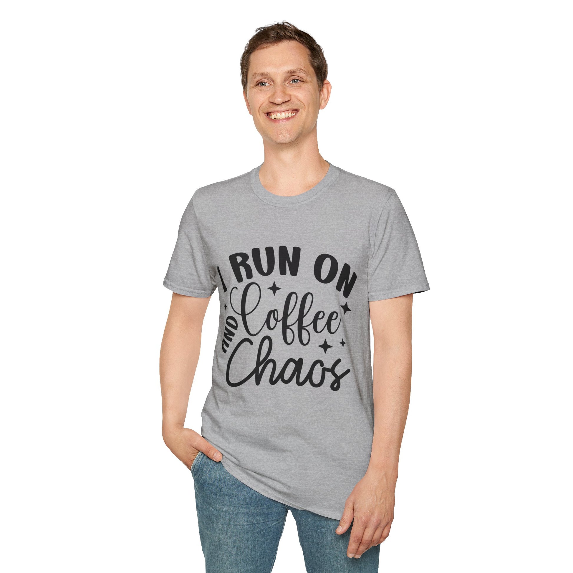 I Run on Coffee and Chaos Unisex T-Shirt, Coffee Lovers T-Shirt