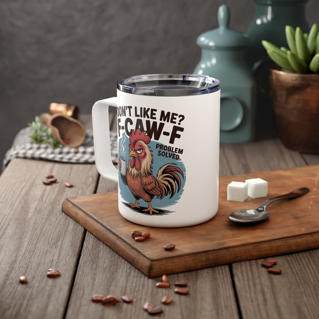Don't like me? Insulated Coffee Mug, Rooster Tumbler, Funny Coffee Cup