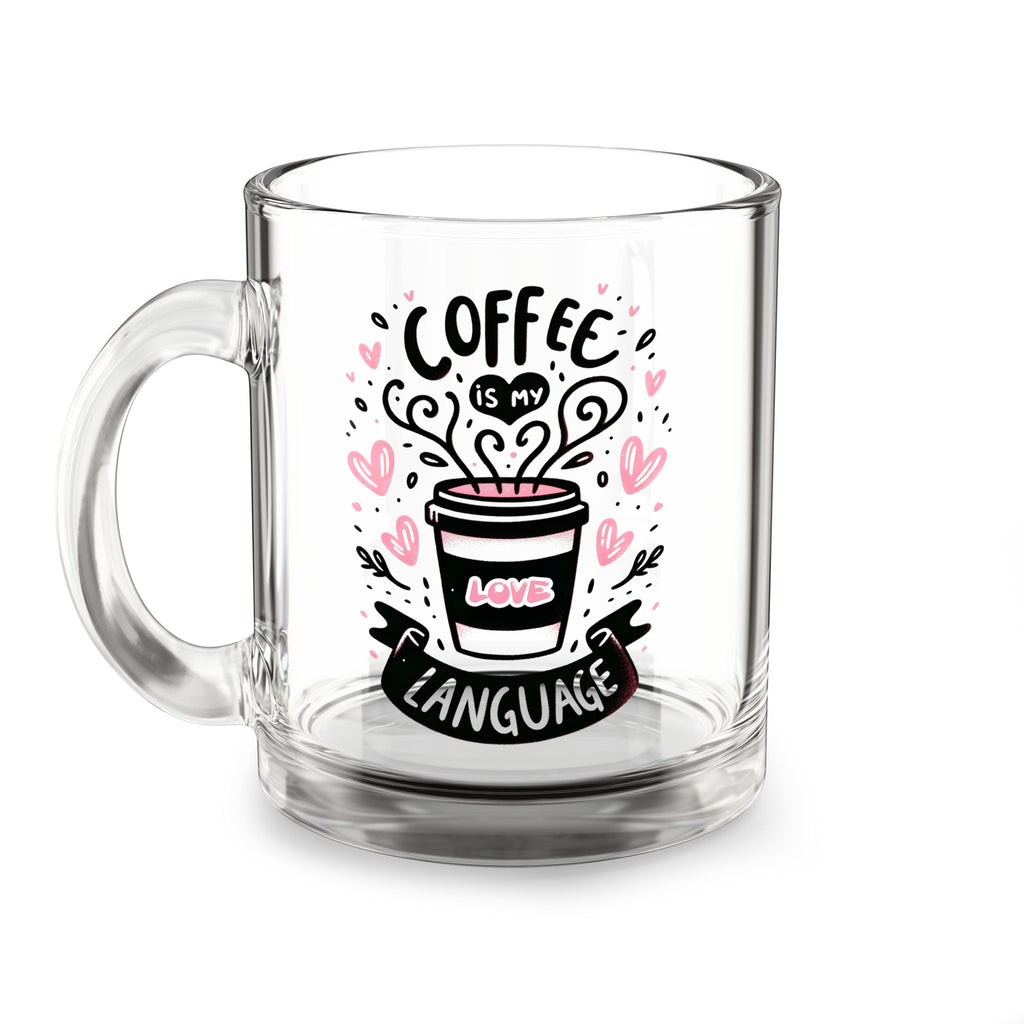 Coffee is my Love Language Coffee Mug, Romantic Coffee Mug, Coffee Lovers Gift, Heart Design Drinkware, Valentine's Day Coffee Lover's Mug