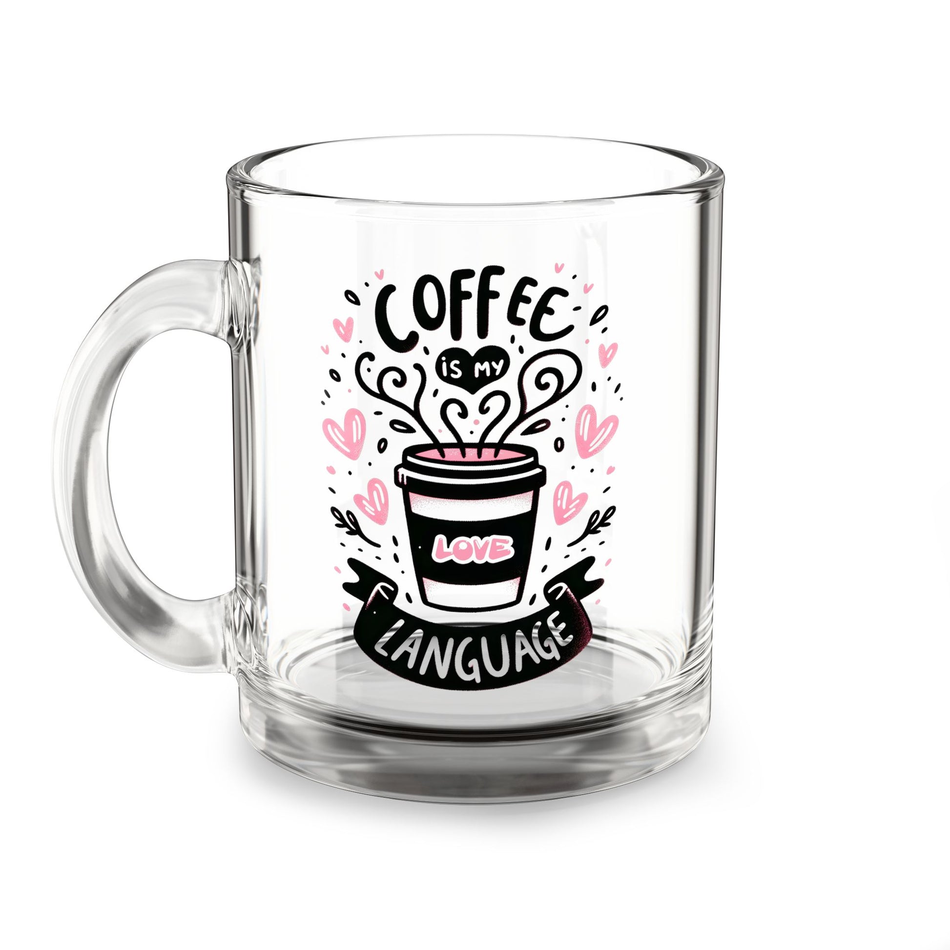 Coffee is my Love Language Coffee Mug, Romantic Coffee Mug, Coffee Lovers Gift, Heart Design Drinkware, Valentine's Day Coffee Lover's Mug