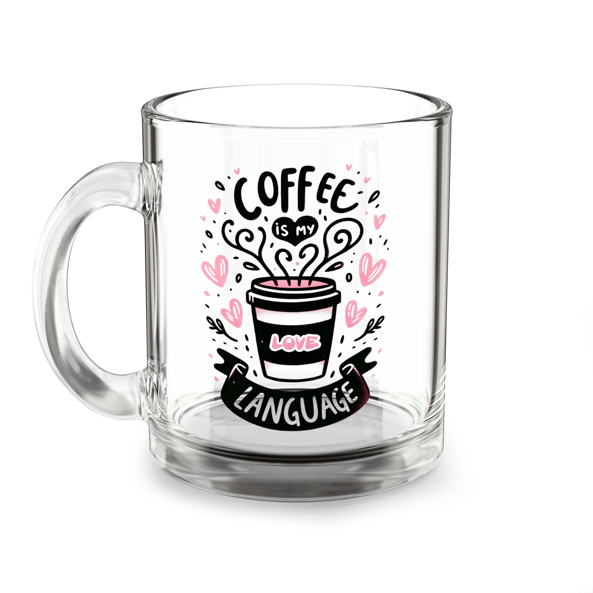 Coffee is my Love Language Coffee Mug, Romantic Coffee Mug, Coffee Lovers Gift, Heart Design Drinkware, Valentine's Day Coffee Lover's Mug