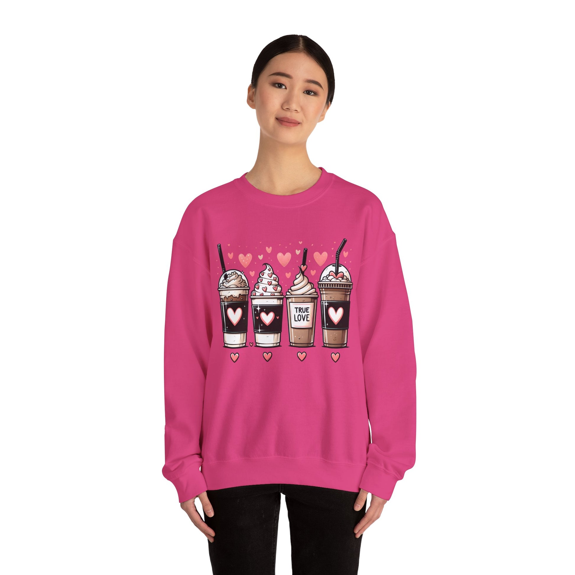 True Love Coffee Lovers Sweatshirt, Coffee Lovers Unisex Heavy Blend™ Crewneck Sweatshirt
