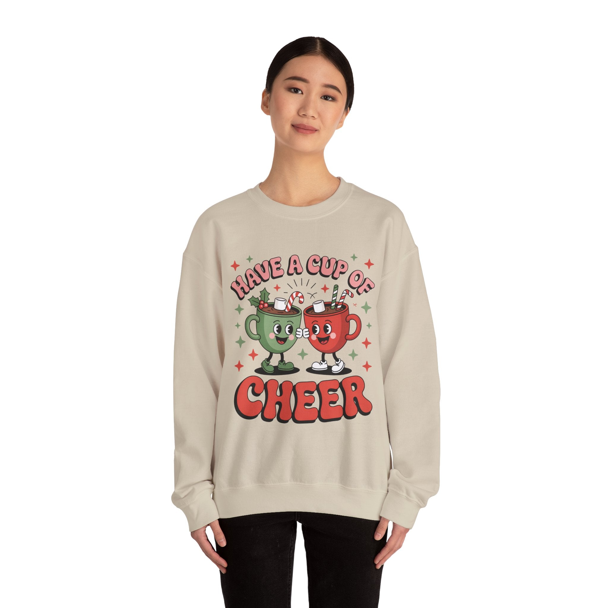 Holiday Cheer Crewneck Sweatshirt, Cozy Christmas Gift, Unisex Sweatshirt, Funny Holiday Apparel, Winter Warmth, Festive Outfits