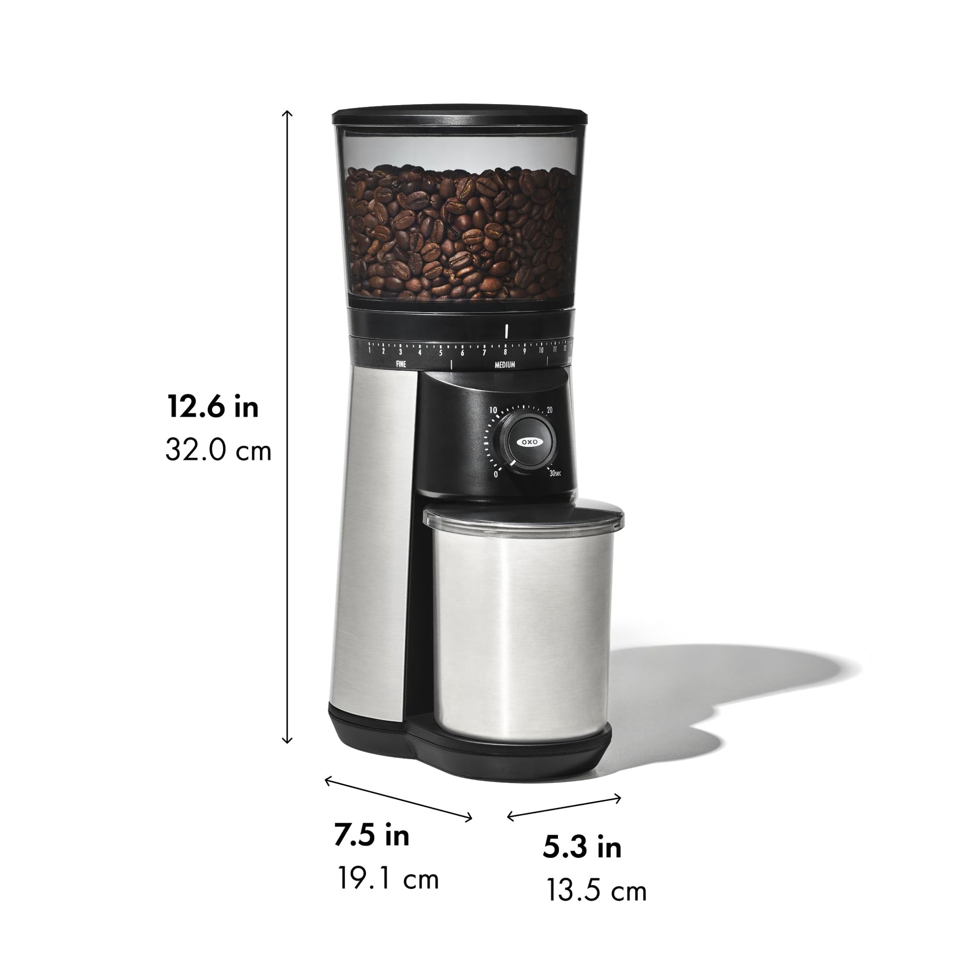 OXO Brew Conical Burr Coffee Grinder , Silver